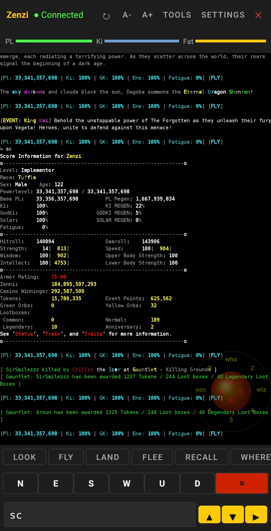 CKMud Android client main interface